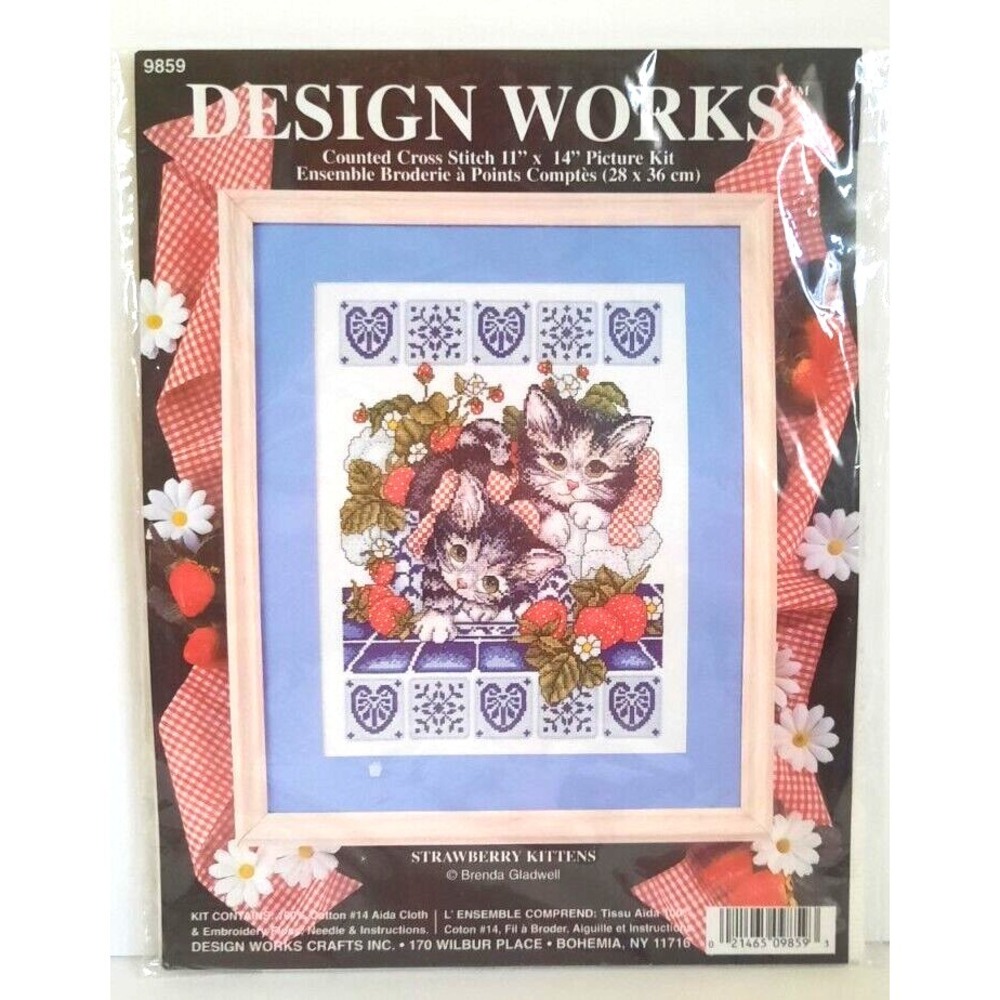 Design Works "STRAWBERRY KITTENS" Counted Cross Stitch Kit #9859 New Sealed